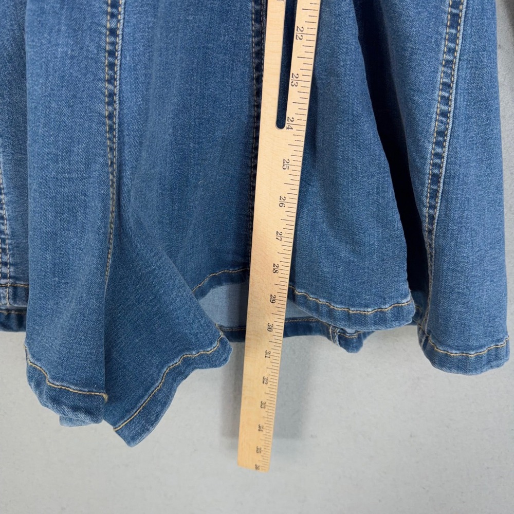 Free People We The Free Romper Womens 12 Denim Zip Front Fit & Flare Delancey - Picture 8 of 11
